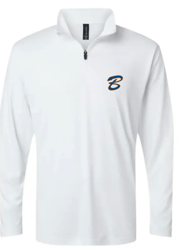 White Men's AllPro Pro-Lock Performance Quarter-Zip Pullover