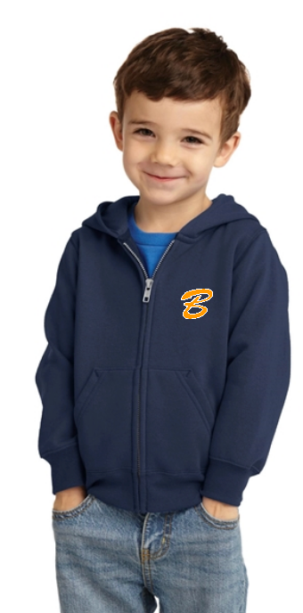 Navy Port & Co Toddler Core Fleece Full Zip Hoodie Sweatshirt