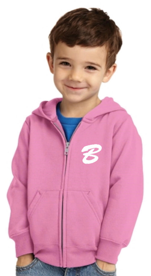 Pink Port & Co Toddler Core Fleece Full Zip Hoodie Sweatshirt