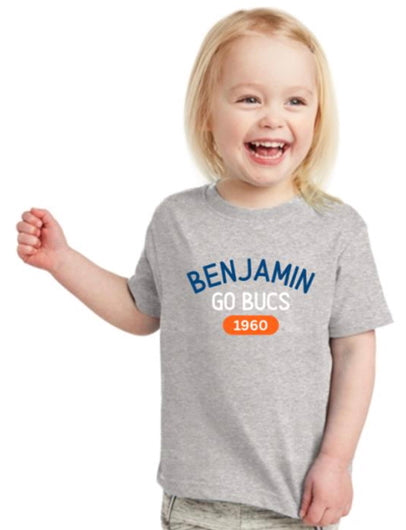 Grey Toddler Spirit Tee_Go Bucs