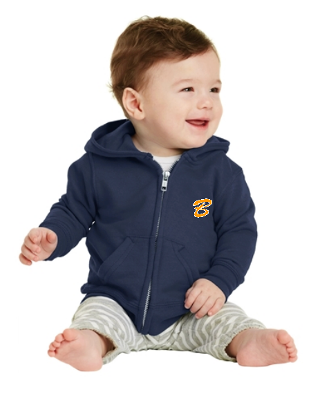 Navy Port & Co Infant Core Fleece Full Zip Hooded Sweatshirt