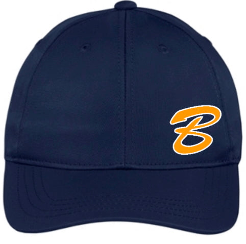Navy Youth Sport Tek Dry Fit Nylon cap_corner logo