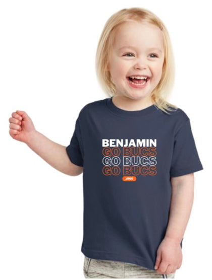 Navy Toddler Spirit Tee_triple go bucs
