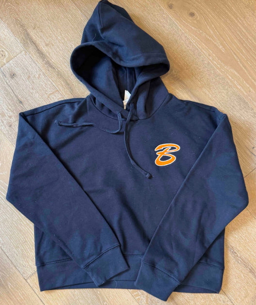 Navy Women's Cropped TBS Monogram Hoodie