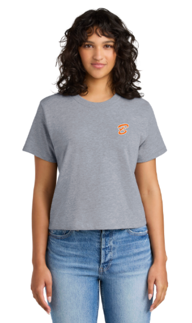 Grey_Women’s Boxy Tee with B embroidery