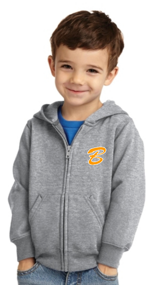 Grey Port & Co Toddler Core Fleece Full Zip Hoodie Sweatshirt