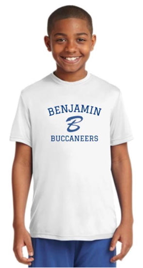 White Youth Dri fit Competitor tee_classic logo
