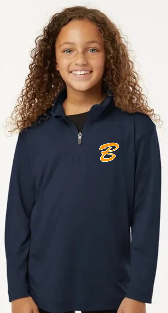 Navy Youth AllPro Pro-Lock Performance Quarter-Zip Pullover