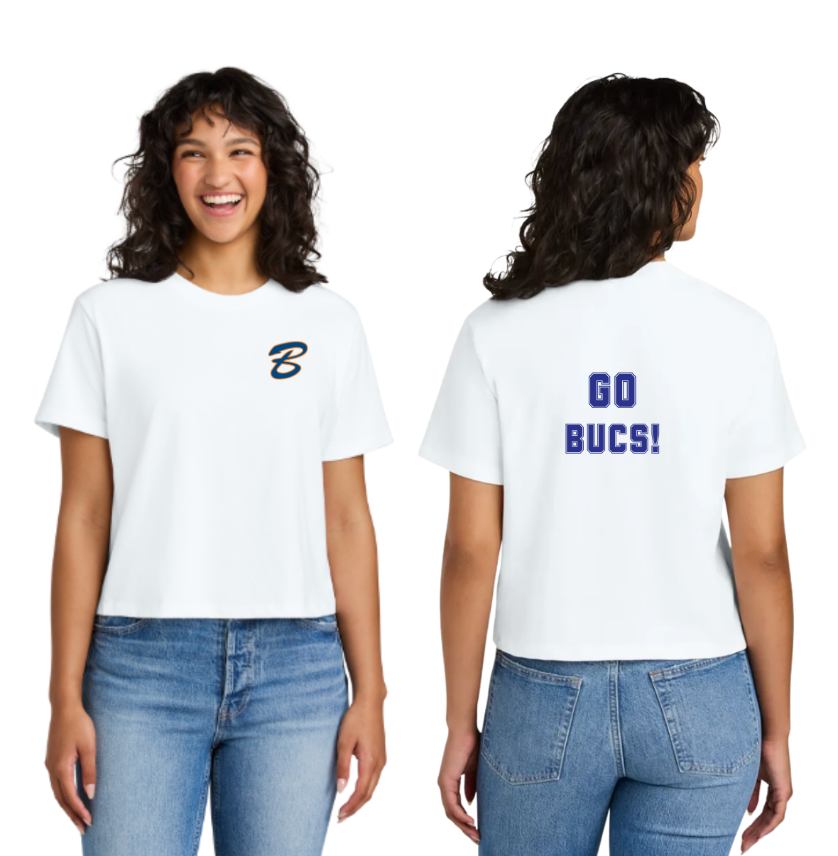 White Boxy Tee_Go Bucs!